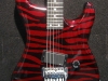 Custom painted red and black tiger-striped Strat
