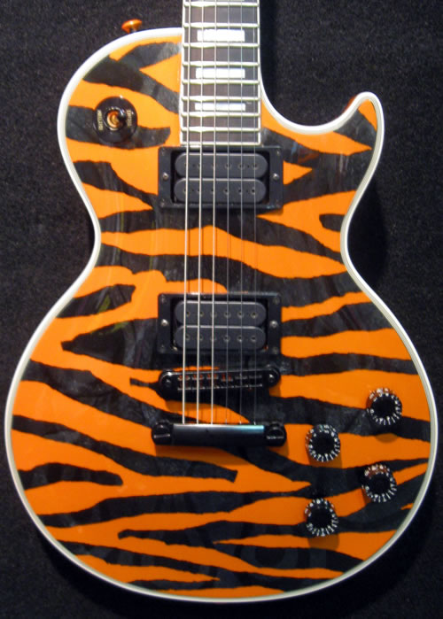 Custom painted tiger-striped Les Paul